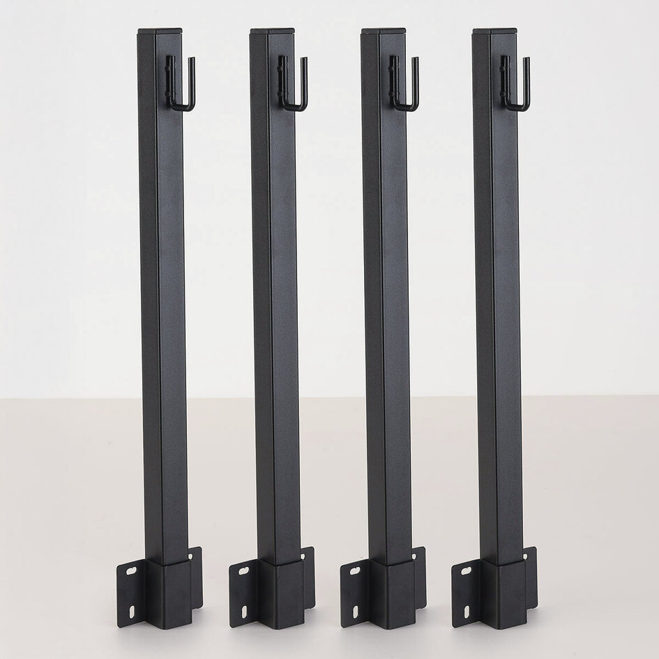 Hangende metalen palen met haken 45 cm – set van 4 voor buiten