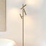 Luxe vloerlamp Zhan in goud met drie draaibare spots en touchdimmer