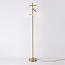 Lampadaire luxueux Zhan en doré à trois spots pivotants et variateur tactile