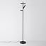 Lampadaire Zhan en noir à trois spots pivotants et variateur tactile