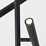 Lampadaire Zhan en noir à trois spots pivotants et variateur tactile