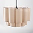 Suspension Japandi Hona - abat-jour double ondulé en lin beige