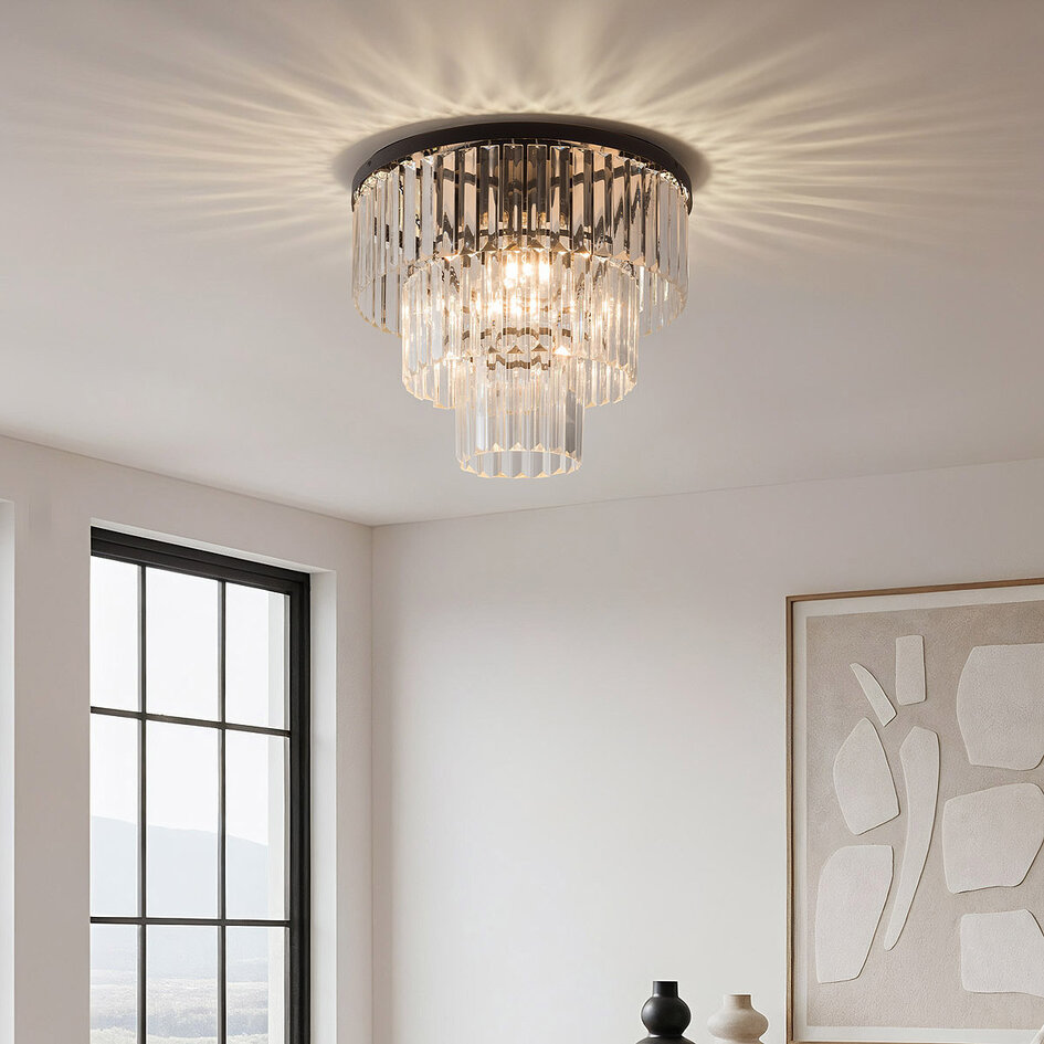 Luxe plafondlamp met helder glas - Royce
