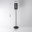 Lampe solaire sur pied Chara au design tressé noire, LED intégrée