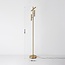 Lampadaire luxueux Zhan en doré à trois spots pivotants et variateur tactile