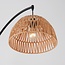 Lampe arquée moderne Estar avec abat-jour naturel et structure noire