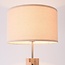 Scandinavische vloerlamp Tenir met houten driepoot en linnen kap