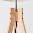 Lampadaire scandinave Tenir avec trépied en bois et abat-jour en lin