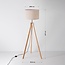 Lampadaire scandinave Tenir - trépied en bois et abat-jour en lin
