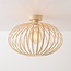 Plafondlamp Grata in beige met open metalen frame