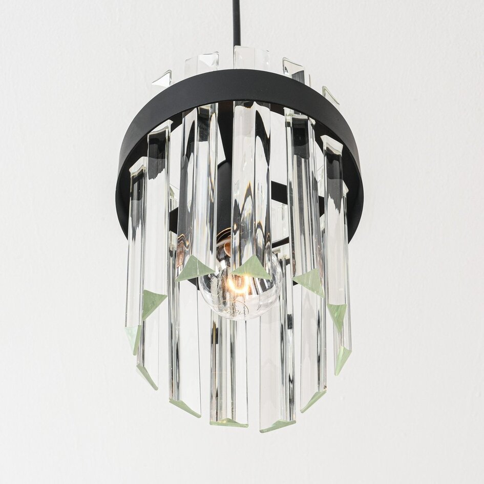Suspension moderne Elvira à 3 lumières - verre transparent luxueux