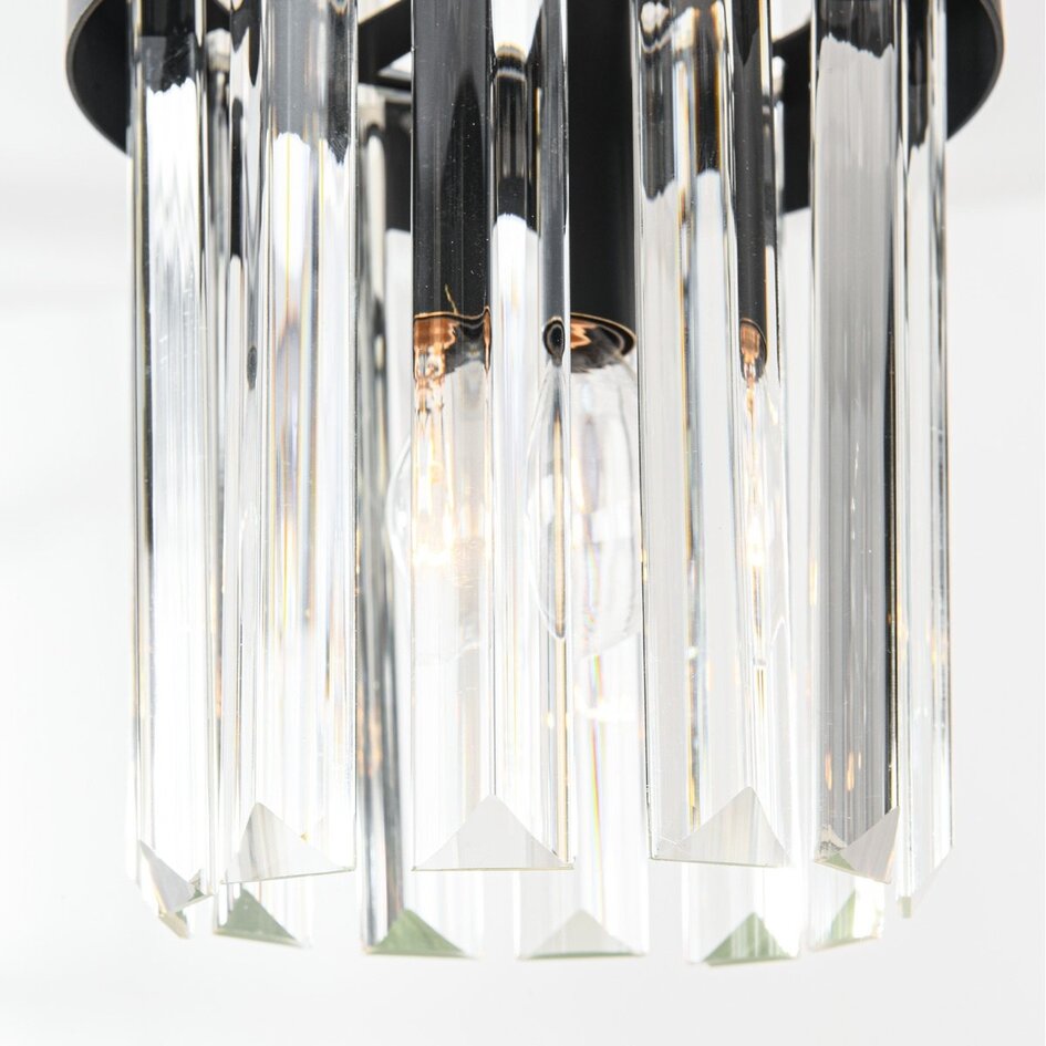 Suspension moderne Elvira à 3 lumières - verre transparent luxueux