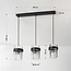 Suspension moderne à 3 lumières Elvira avec verre transparent luxueux