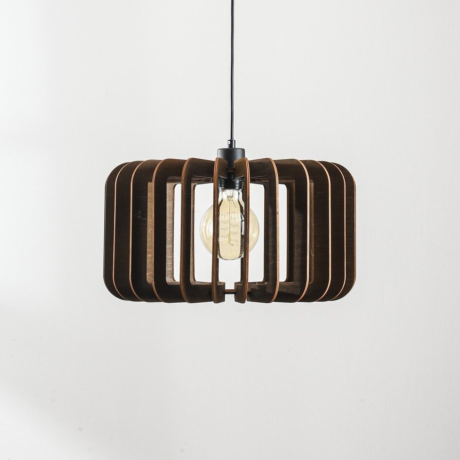 Hanglamp Inzai van donker hout – rond