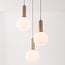 Suspension Imme à 3 lumières - beige, globes en verre laiteux