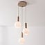 Suspension Imme à 3 lumières - beige, globes en verre laiteux