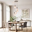 Hanglamp Imme 5-lichts in beige met melkwitte kappen