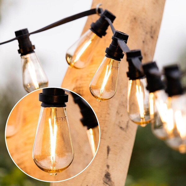 Prikkabel set met 2,5W filament lampen Ø60: optie dimbaar