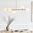Design hanglamp Aster - beige met melkwit glas, 6-lichts