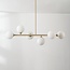 Design hanglamp Aster - beige met melkwit glas, 6-lichts