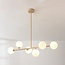Design hanglamp Aster - beige met melkwit glas, 6-lichts