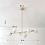 Suspension design Aster - beige avec verre blanc laiteux, 6 lumières