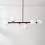 6-lichts hanglamp Aster - bruin met melkwit glas