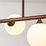 Suspension Aster à 6 lumières - brun et verre laiteux