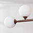 Suspension Aster à 6 lumières - brun et verre laiteux