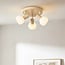 3-lichts plafondlamp Orlando - beige met melkwit glas