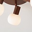 3-lichts plafondlamp Orlando - bruin met melkwit glas