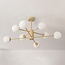 Design plafondlamp Idaho - beige met melkwit glas, 8-lichts
