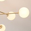 Design plafondlamp Idaho - beige met melkwit glas, 8-lichts