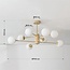Plafonnier Idaho à 8 lumières - beige et verre laiteux