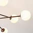 Design plafondlamp Idaho - bruin met melkwit glas, 8-lichts