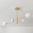 4-lichts plafondlamp Stiri - beige met melkwit glas