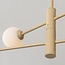 Beige plafondlamp Stiri 4-lichts met melkwit glas