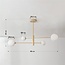 4-lichts plafondlamp Stiri - beige met melkwit glas