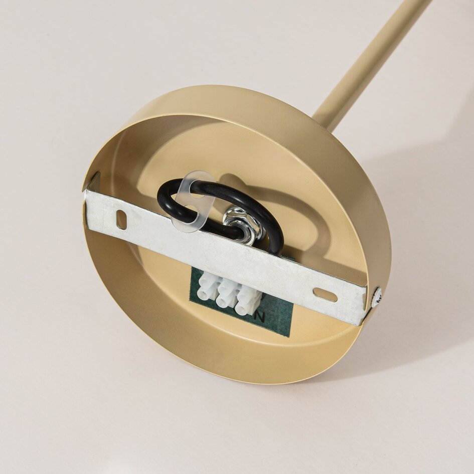 Beige plafondlamp Stiri 4-lichts met melkwit glas