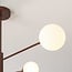 4-lichts plafondlamp Stiri - bruin met melkwit glas