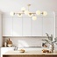 Design plafondlamp Osem beige met melkwit glazen bollen - 8-lichts