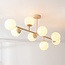 Plafonnier Osem à 8 lumières - beige et verre laiteux