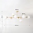 Plafonnier design Osem beige avec boules en verre blanc laiteux - 8 lumières