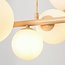 Suspension design Deka beige avec verre blanc laiteux, 10 lumières