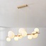 Design hanglamp Deka beige met melkwit glas, 10-lichts