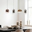 Hanglamp Kohi 4-lichts met LED, 3-staps dimbaar en glazen kappen in goud, smoke en koper
