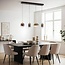 Hanglamp Kohi 4-lichts met LED, 3-staps dimbaar en glazen kappen in goud, smoke en koper