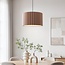 Suspension moderne Ripla - abat-jour rond en lin - brun moka