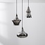 Suspension moderne Calypso à 3 lumières - noir et verre fumé