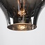 Industriële hanglamp Calypso zwart met zes smoke glazen kappen